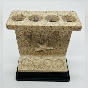 Coastal Collection Bathroom Toothbrush Starfish Holder Seashells Decor